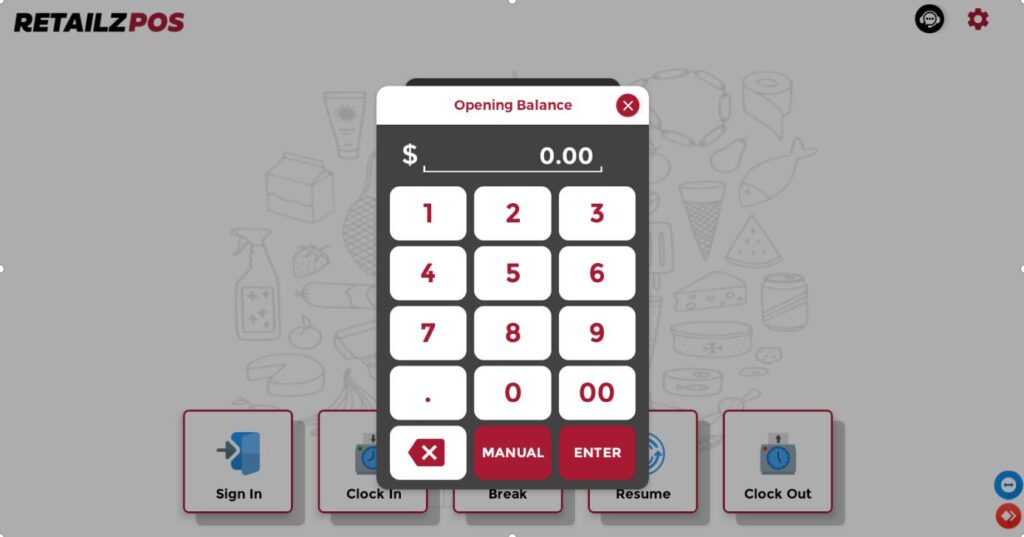 Enter opening balance