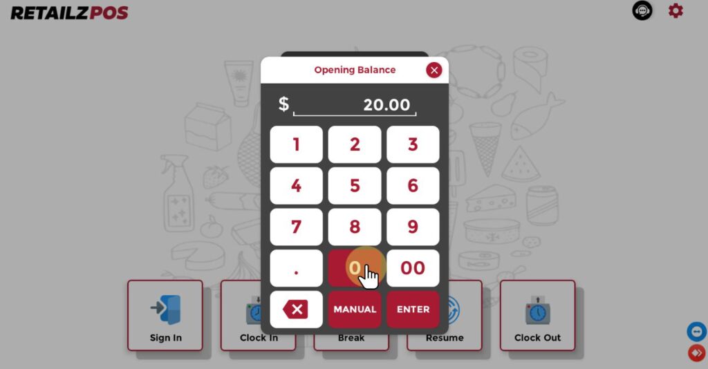 Enter opening balance
