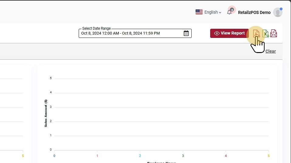 Employee Tip/Commission Report Excel, pdf, email button