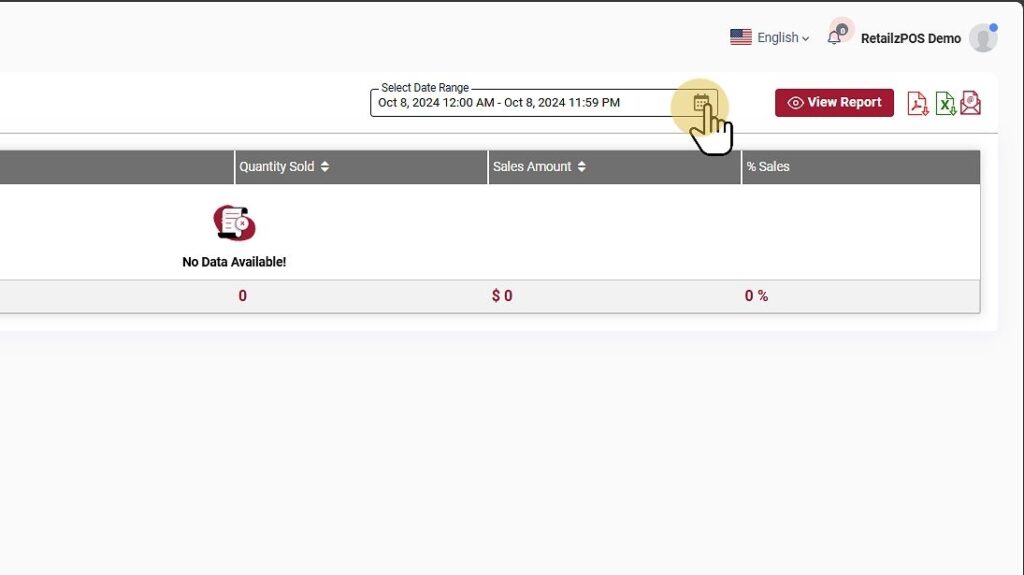 Sales By Category Report Backoffice Report Date Filter