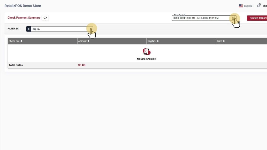 Check Payment Summary Report Date Fitler