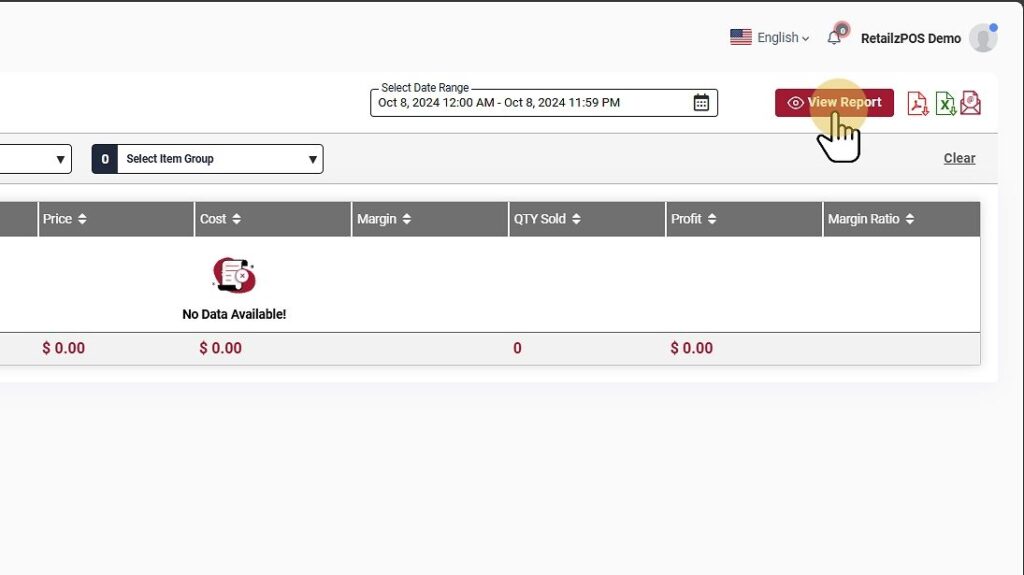 Business Analysis Report Backoffice view button