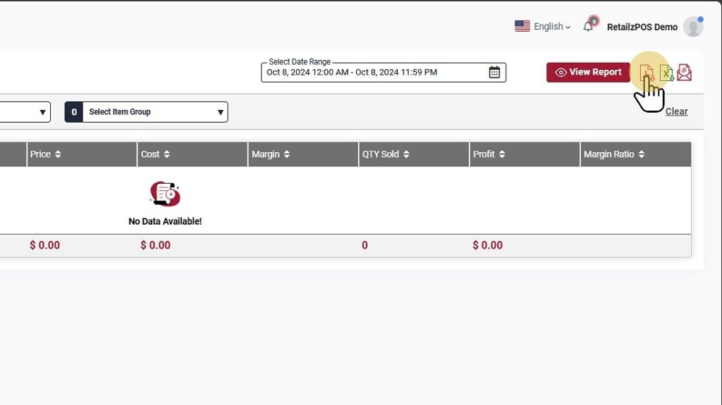 Business Analysis Report Backoffice view button