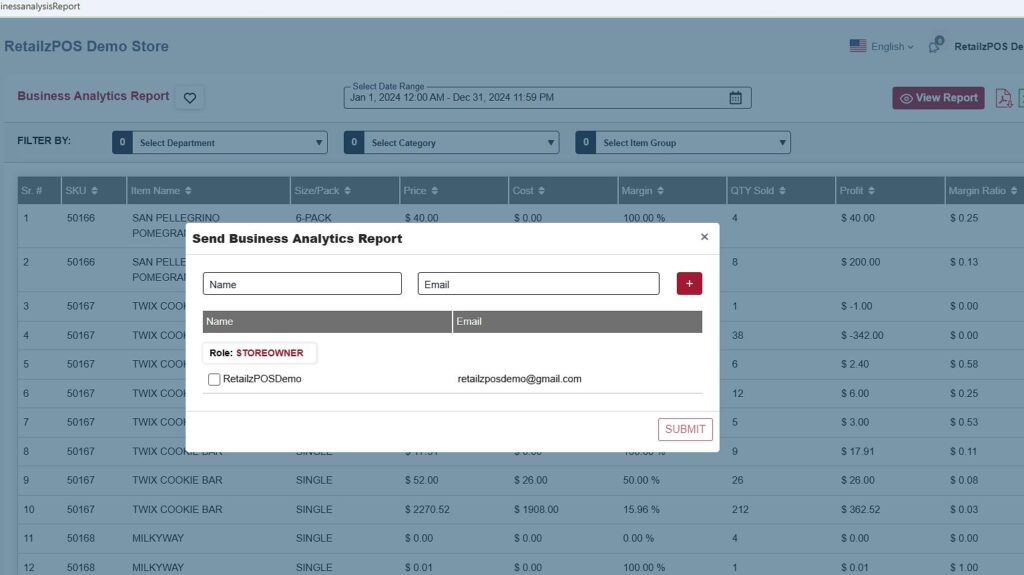 Business Analysis Report Backoffice email detail
