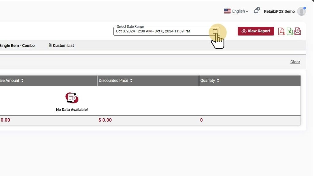 Sales Performance Analytics Report date filter