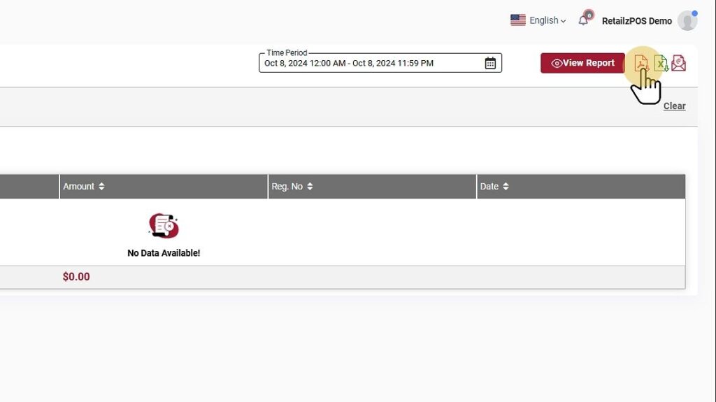 Customer Payment Summary Excel,pdf,email buttons