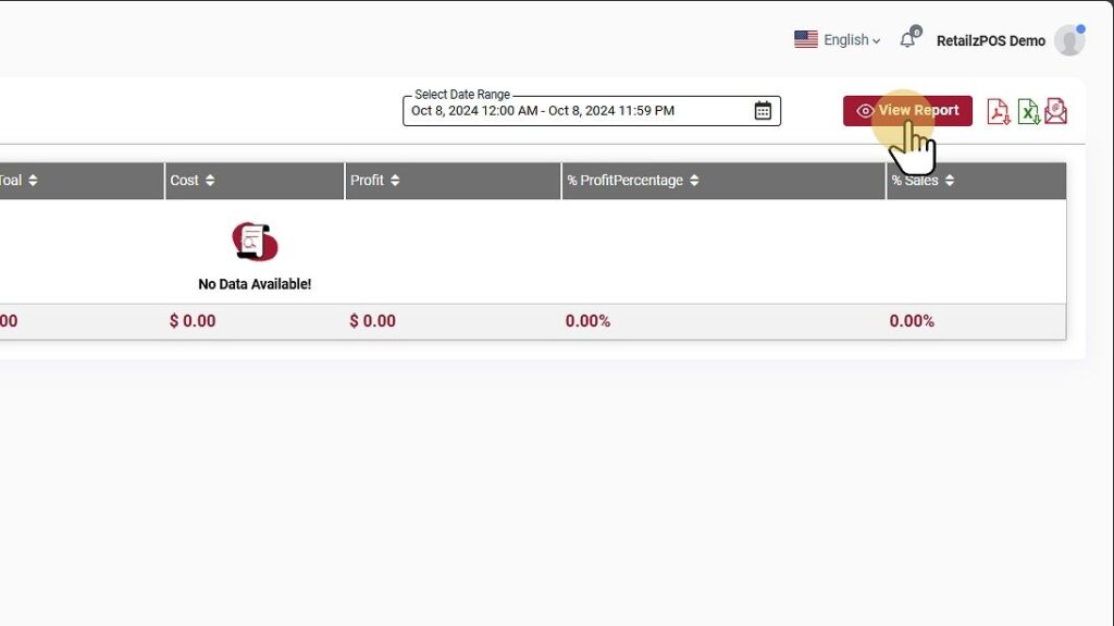 Department summary report view button