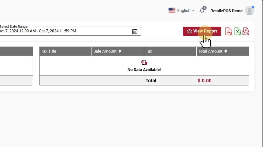 Tax summary report view button