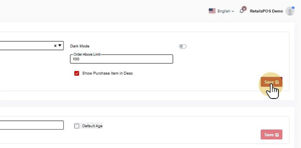 save general setting