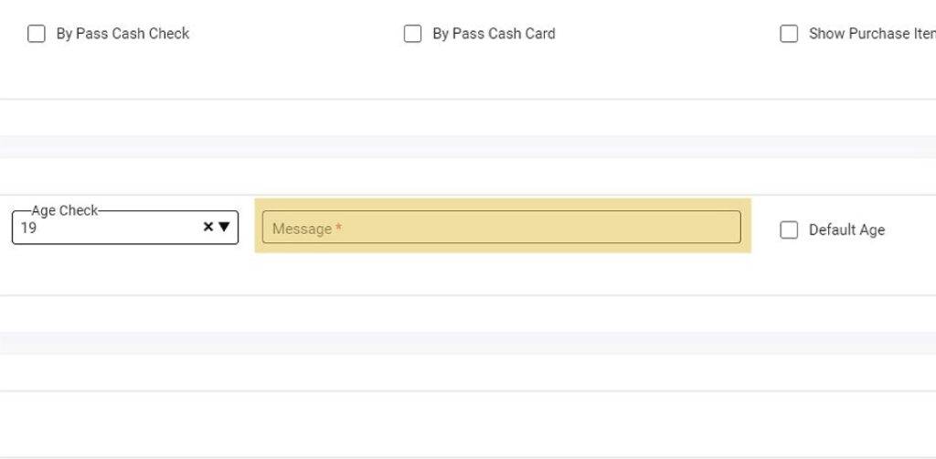 Add Sales message for age check