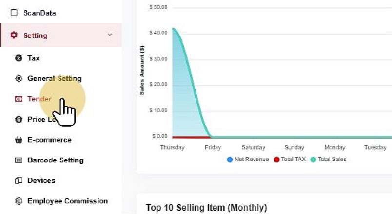 Select Tender Setting