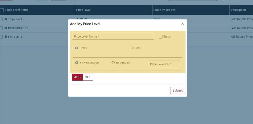Add price level details