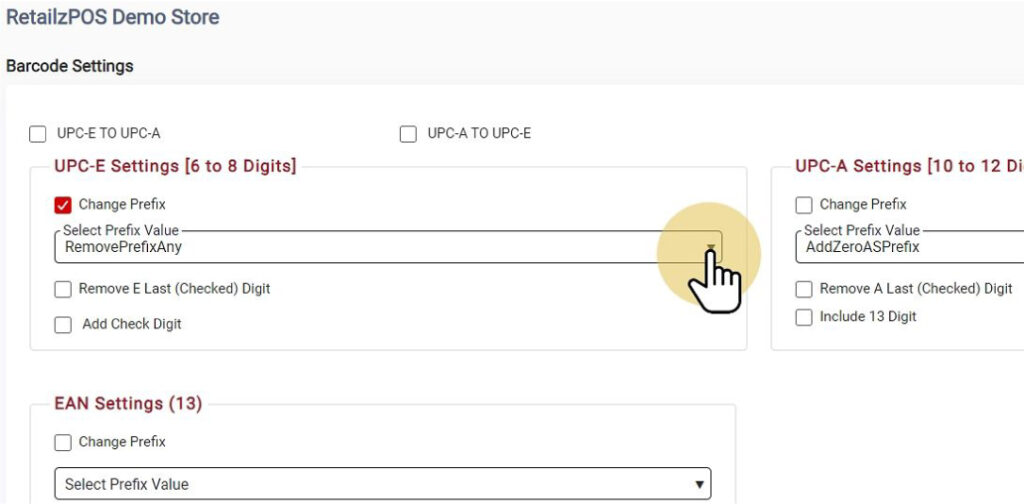 Select your necessary Barcode Scanner Settings.