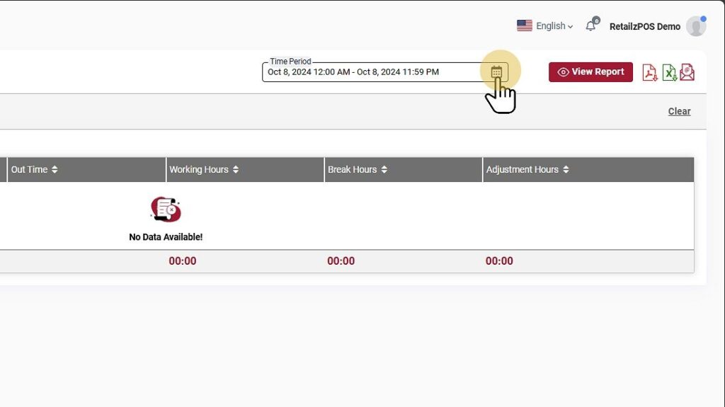 Employe Detail Report Backoffice date filter