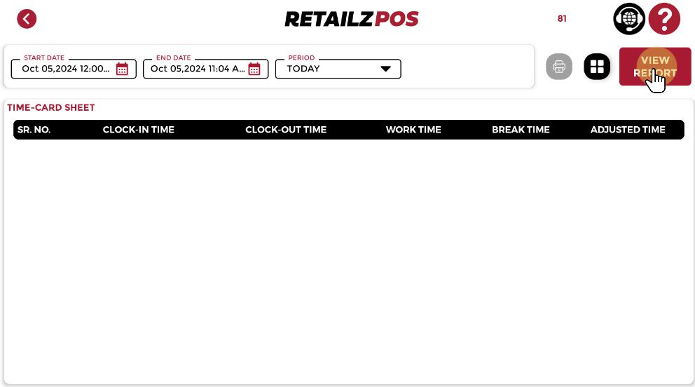 Employee Detail POS view report