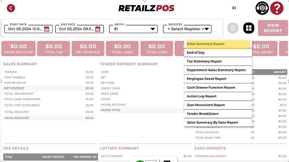 sales summary report